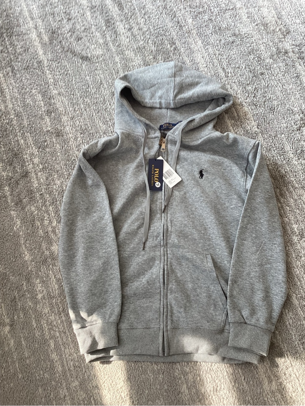 Ralph Lauren Kids Heather Gray Full-Zip Hoodie
